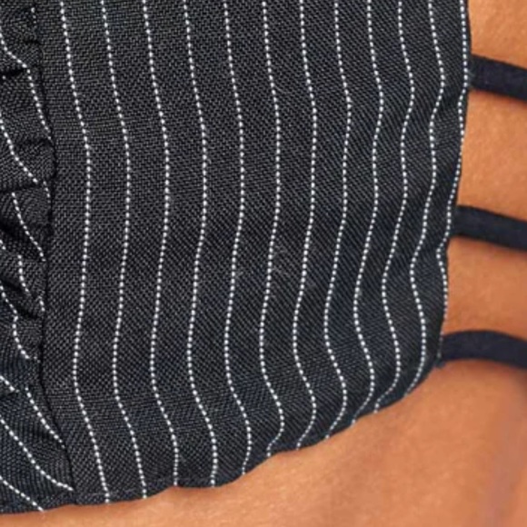 Beginning Boutique Pinstripe Strapless Top - Picture 5 of 12